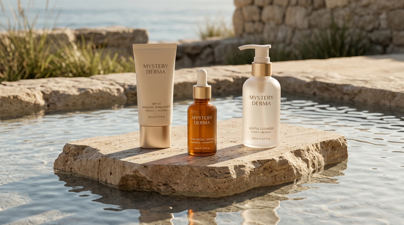 MysteryDerma Signature Collection — Sunscreen, Serum & Gentle Cleanser